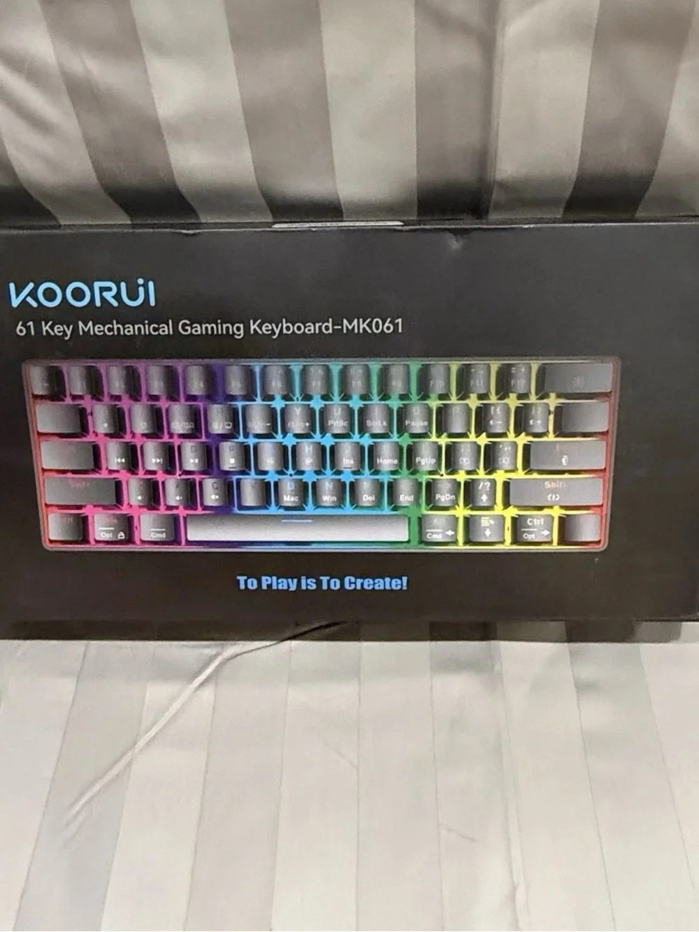 KOORUI MK061 61-Key Mechanical Wired Illuminated Keyboard Black QWERTY